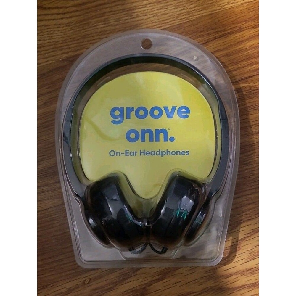 onn. On-ear Wired Headphones Black New